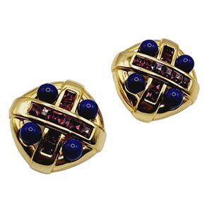 Vintage 80s Amazing Signed Craft Clip Earrings (A2569)